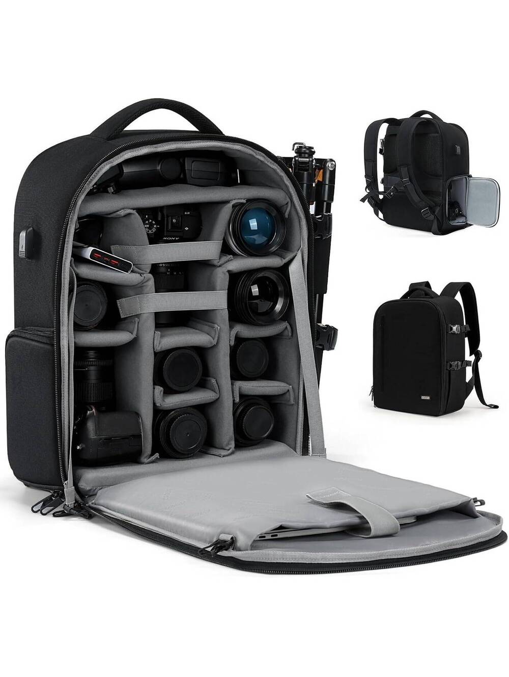 Extra Large DSLR Camera Backpack with 17" Laptop Compartment, Waterproof